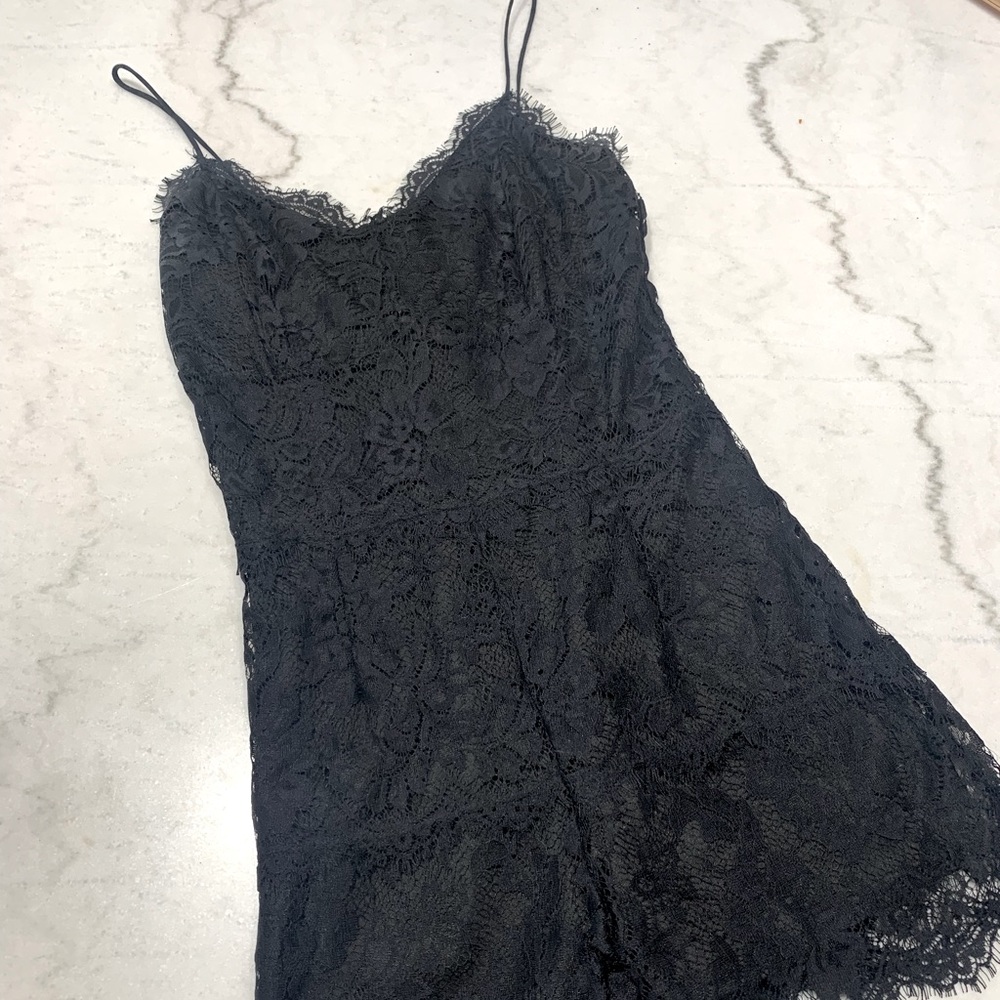 Mustard Seed Black Lace Romper